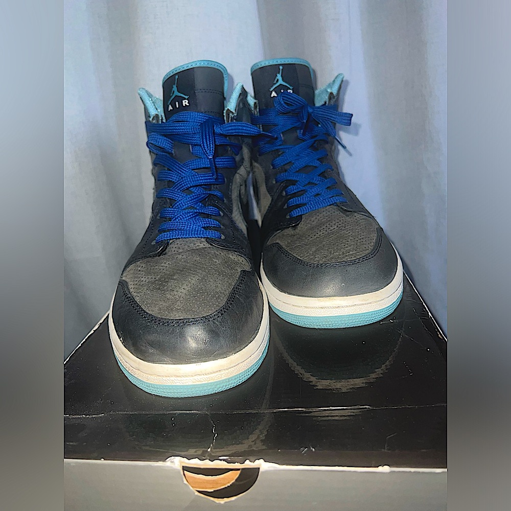 Air Jordan 1 Retro high Premier- dark obsidian cerulean -white size 12